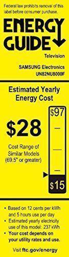 Samsung UN82NU8000 Téléviseur LED intelligent plat 4K UHD série 8 de 82 pouces