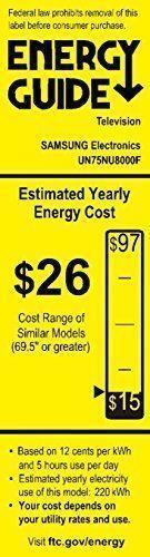 Samsung UN75NU8000 Téléviseur LED intelligent plat 4K UHD série 8 de 75 pouces