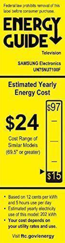 Téléviseur intelligent plat Samsung 75NU7100 75 pouces 4K UHD série 7