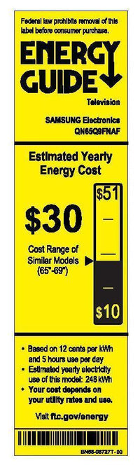 Samsung QN65Q9F Téléviseur intelligent plat QLED 4K UHD série 9 de 65 pouces