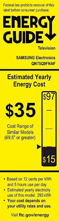 Samsung QN75Q9F Téléviseur intelligent plat QLED 4K UHD série 9 de 75 pouces